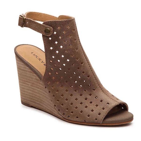 lucky brand peep toe wedges